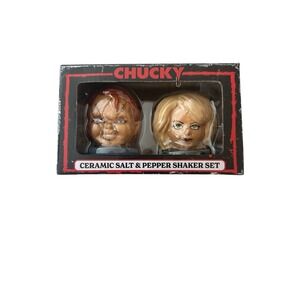New Child's Play Chucky and Tiffany Ceramic Salt and Pepper Shaker Set Halloween